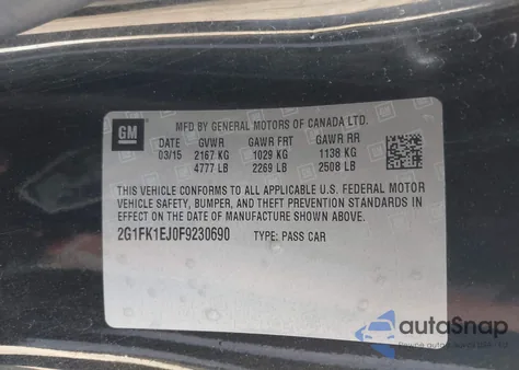 2015 Chevrolet Camaro 2Ss z USA, uszkodzony, nr VIN 2G1FK1EJ0F9230690